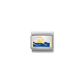 Nomination Composable Classic SPORTS 1 Edelstahl, Email und 18K-Gold (18_Schwimmer)